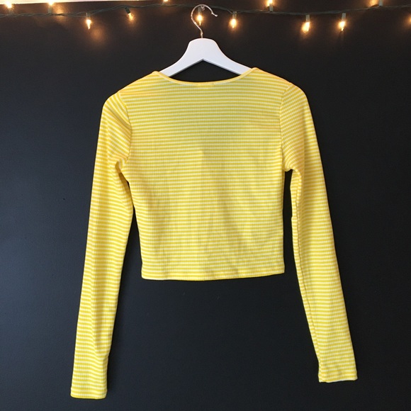 Yellow and White Stripped Garage button up - Picture 2 of 3